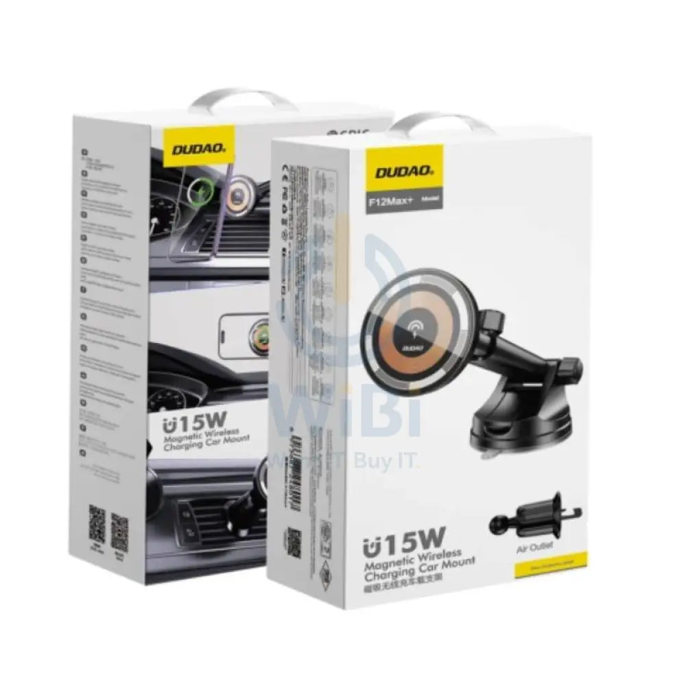DUDAO F12 MAX + Magnetic Charging Car Mount Holder - Black Accessories > Mobiles & Tablets > Mobiles > Mobile Holder