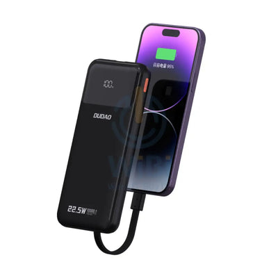 DUDAO K15 Upgrade Power Bank Built-in Cable - 10000mAh / 22.5W / Black Accessories > Power Bank
