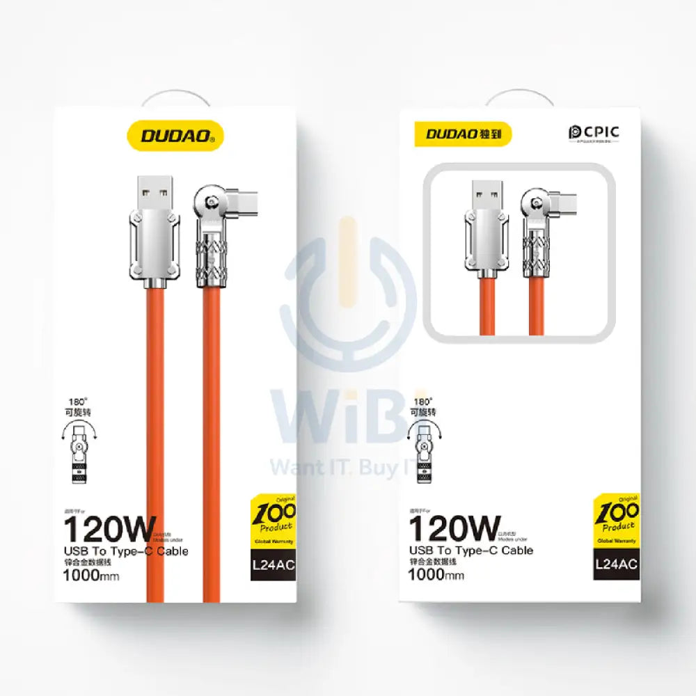 DUDAO L24AC Data Cable - 1 Meter / 120W / Orange Accessories > Cables & Converters > Cables