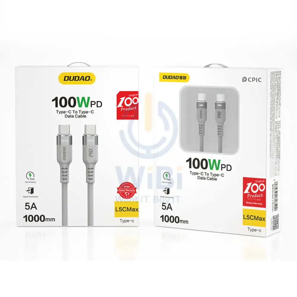 DUDAO L5CMAX Data Cable - 1 Meter / 100W / Type-C / Grey Accessories > Cables & Converters > Cables