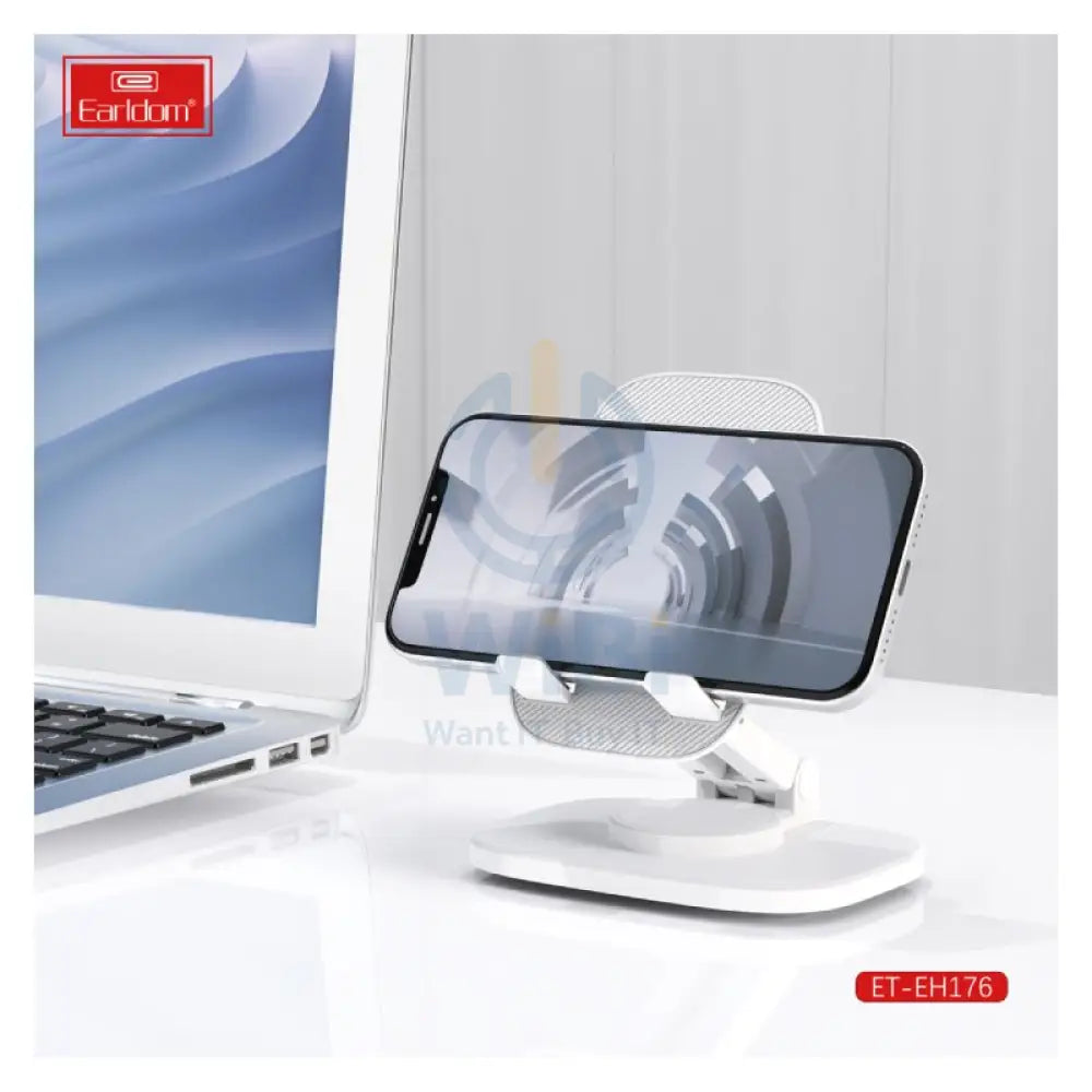 Earldom EH176 Foldable Desktop Phone Stand - White Accessories > Mobiles & Tablets > Mobiles > Mobile Holder / Stands