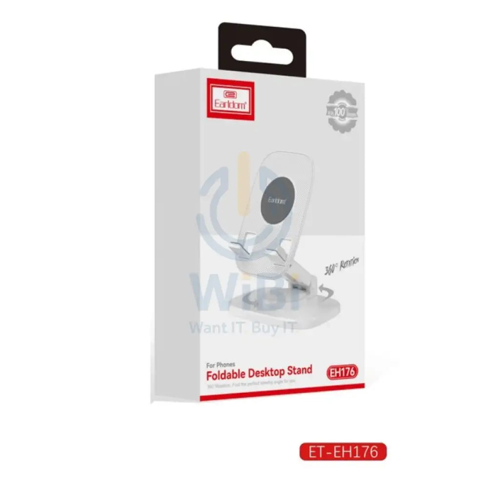 Earldom EH176 Foldable Desktop Phone Stand - White Accessories > Mobiles & Tablets > Mobiles > Mobile Holder / Stands