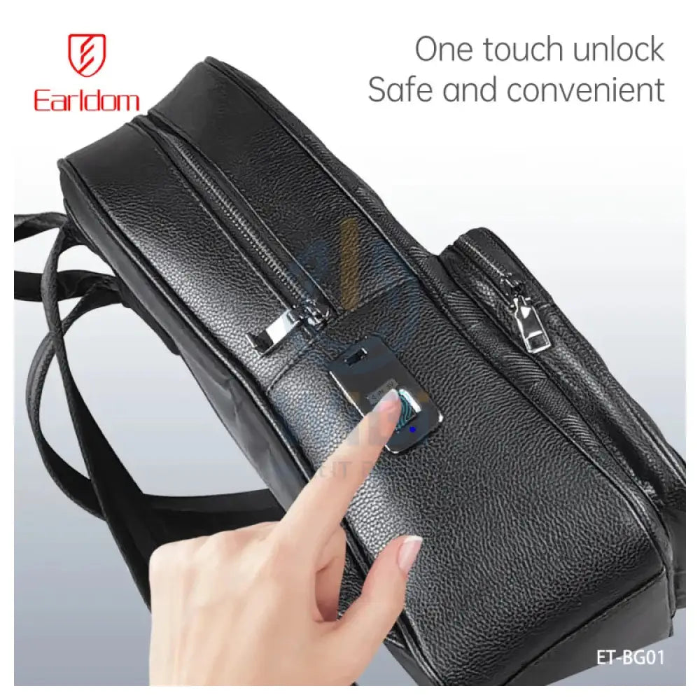 Earldom ET-BG01 Leather Backpack Bag - Black Accessories > Bag
