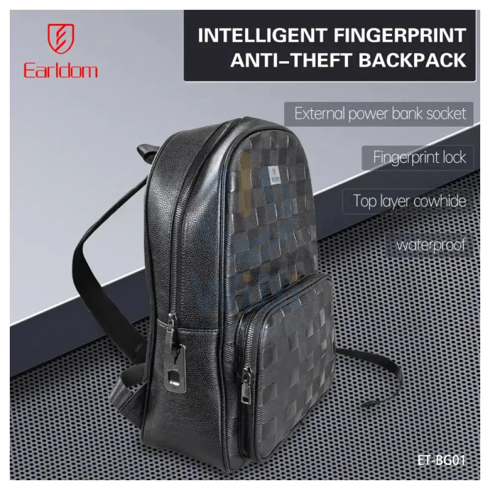 Earldom ET-BG01 Leather Backpack Bag - Black Accessories > Bag