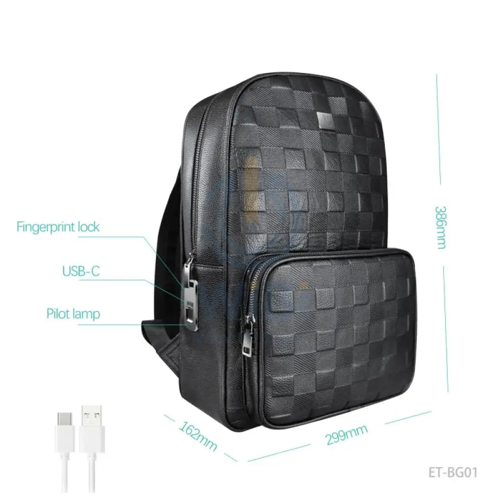 Earldom ET-BG01 Leather Backpack Bag - Black Accessories > Bag