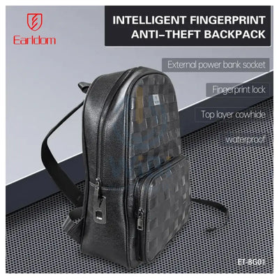 Earldom ET-BG01 Leather Backpack Bag - Black Accessories > Bag