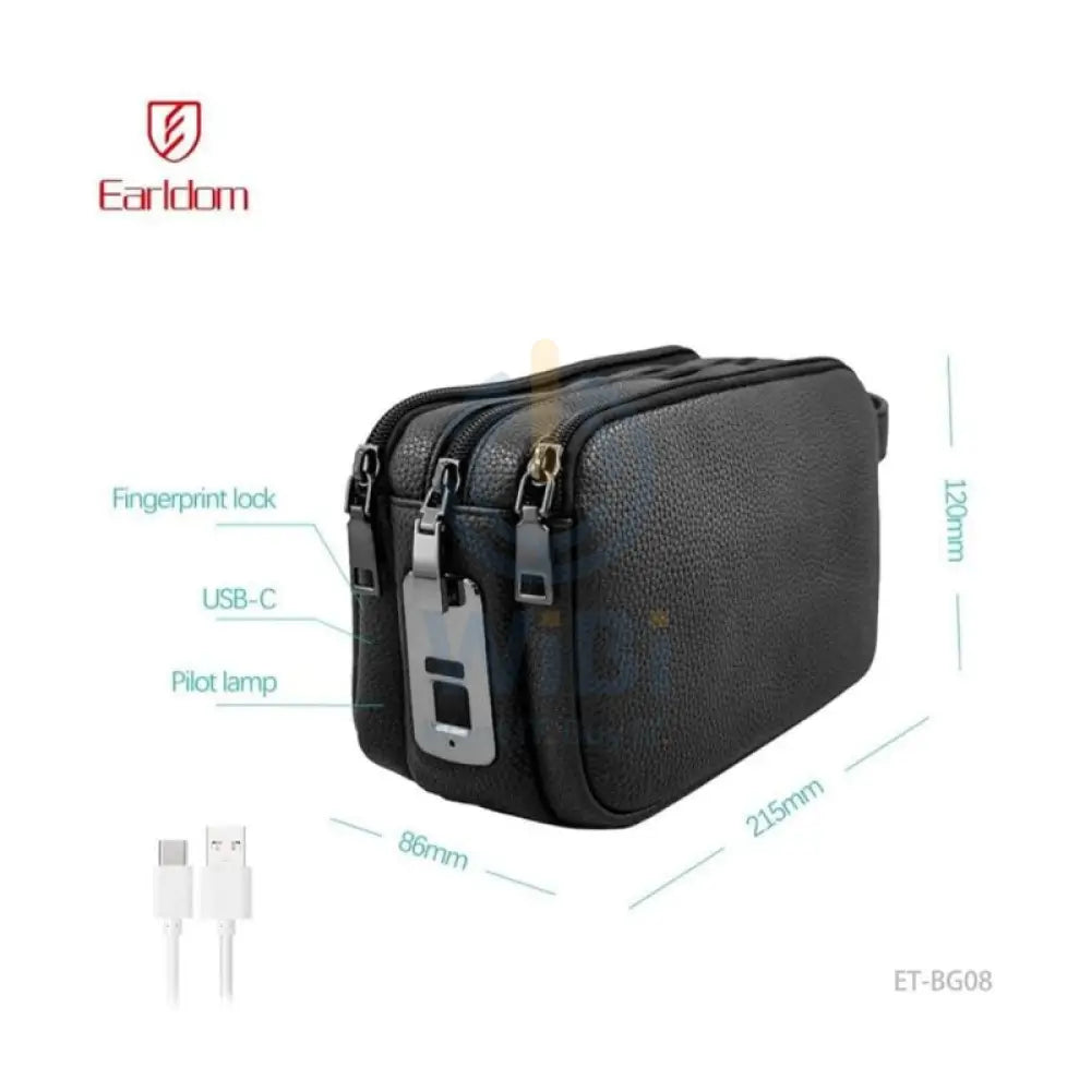 Earldom ET-BG08 Smart Anti-theft Fingerprint Lock Handbag - Black Accessories > Bag