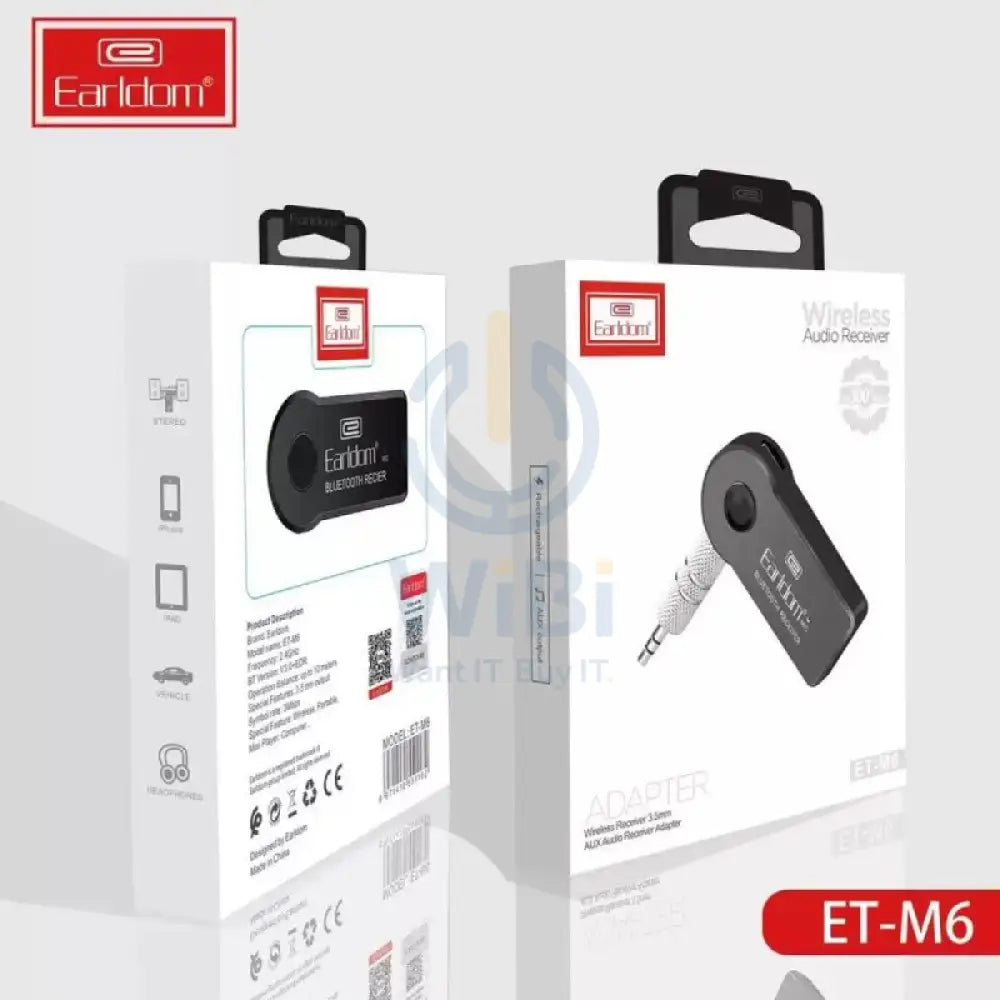 اكسسوارات ET-M6 لاسلكي أوكس الصوت محول - أسود اكسسوارات > كبلات & محولات > كبلات