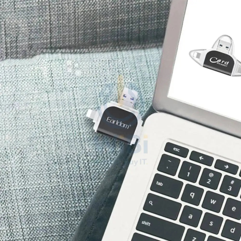 Earldom ET-OT71 Versatile OTG Card Reader - USB-A / Lightning / USB-C Storage > Memory Cards