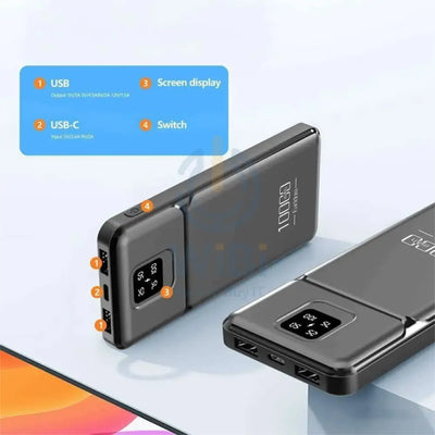 Earldom PB64 Backup Phone Charger Powerbank - 10000mAh / LCD / Type-C / USB - Black Accessories > Power Bank