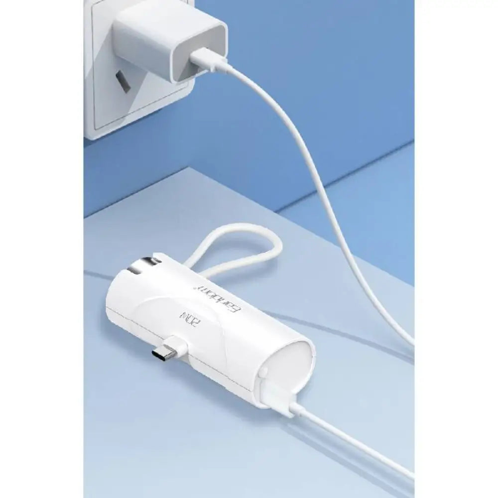 Earldom PD46 Mini PowerBank with Charging Cable - 5000mAh / 20W / White Accessories > Power Bank
