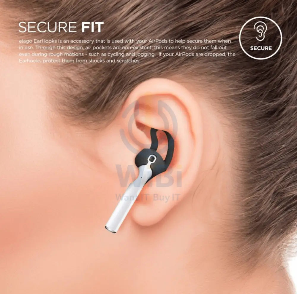 Elago AirPods 1 & 2 EarPad Hook (2 Pairs) - Black Accessories > Mobiles & Tablets > Mobiles