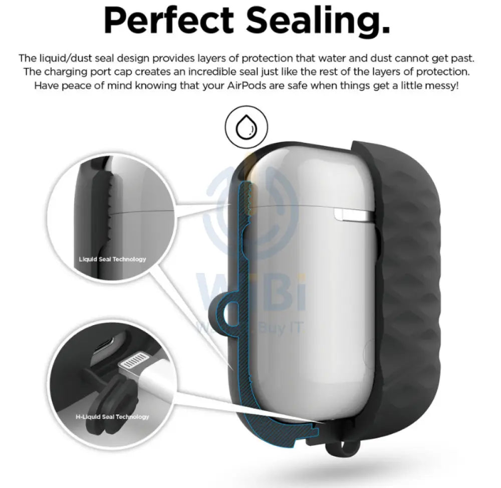 Elago AirPods 1 & 2 Waterproof Hang Active Case - Black Accessories > Mobiles & Tablets > Mobiles