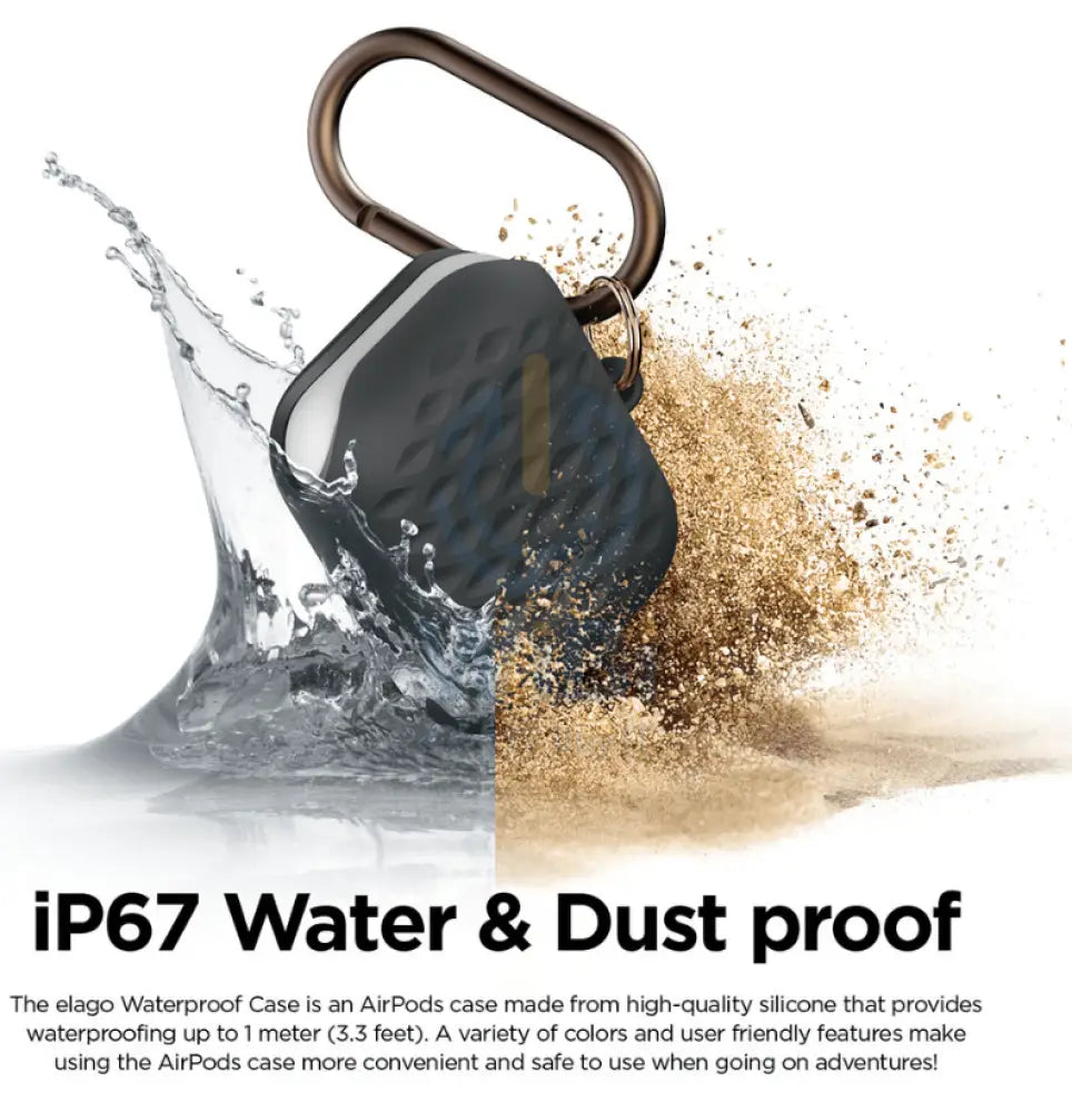 Elago AirPods 1 & 2 Waterproof Hang Active Case - Black Accessories > Mobiles & Tablets > Mobiles