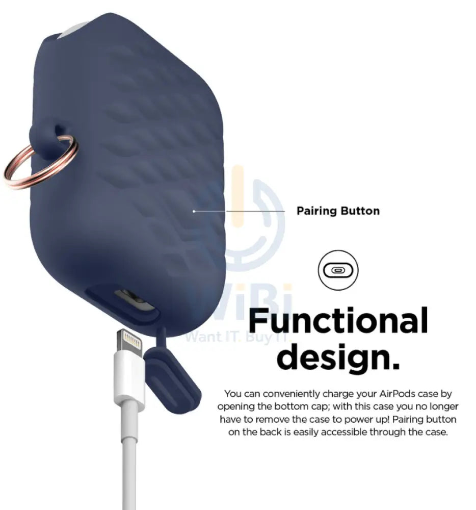 Elago AirPods 1 & 2 Waterproof Hang Active Case - Jean Indigo Accessories > Mobiles & Tablets > Mobiles