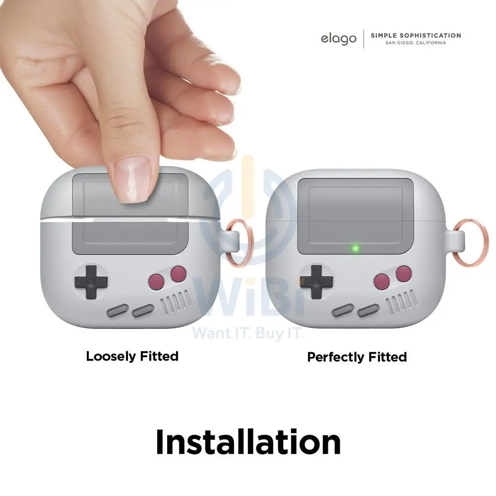 Elago AirPods 3 AW5 Hang Case (GameBoy) - Light Gray Accessories > Mobiles & Tablets
