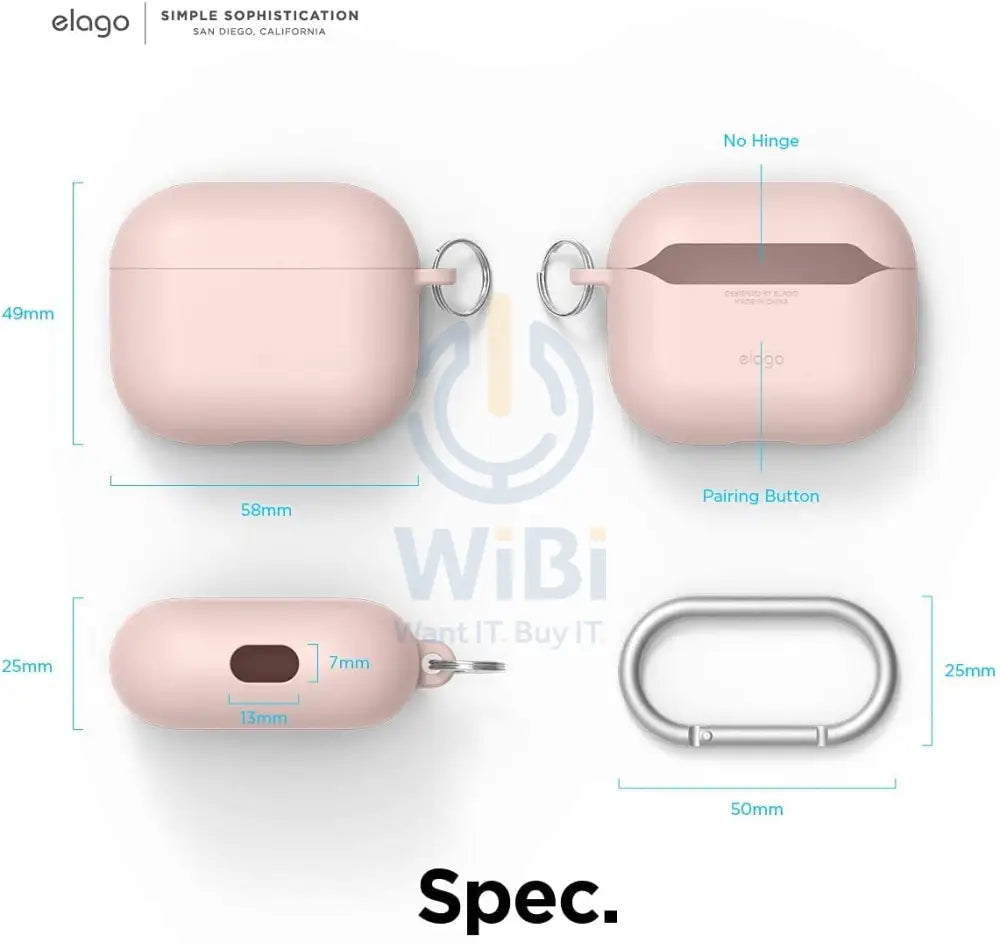 إلاجو ايربودز ليكويد هايبرد Hang حافظة Lovely اللون الوردي اكسسوارات هواتف تابلت