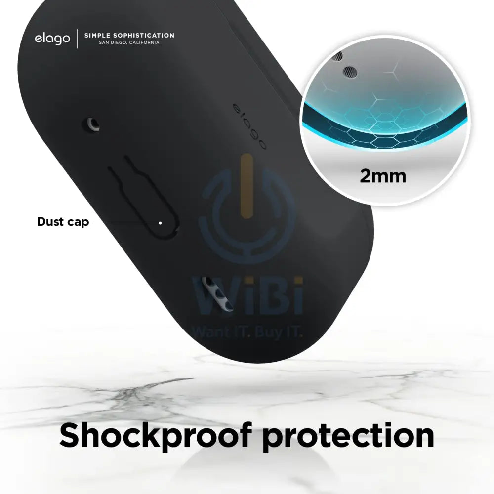 Elago AirPods Pro 1&2 Silicone Hang Case - Black Accessories > Mobiles & Tablets