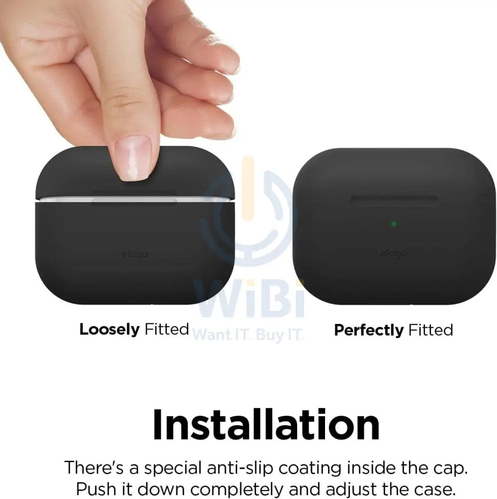 Elago AirPods Pro 1&2 Silicone Hang Case - Black Accessories > Mobiles & Tablets
