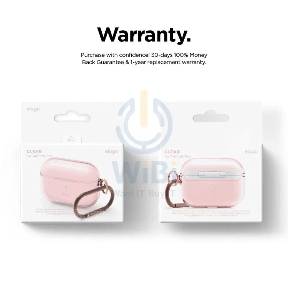 إلاجو ايربودز برو شفاف حافظة اللون الوردي جميلاكسسوارات هواتف تابلت هواتف