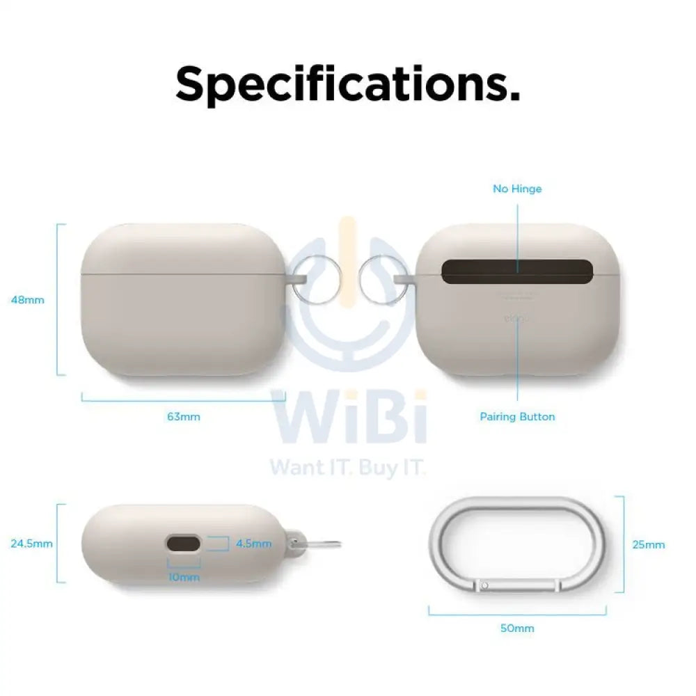 Elago AirPods Pro Liquid Hybrid Hang Case - Stone Accessories > Mobiles & Tablets