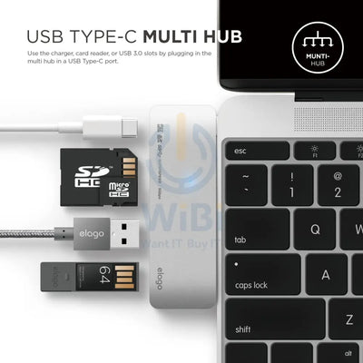 Elago Aluminum Charging Multi Hub USB-C - Silver Accessories > USB Hub