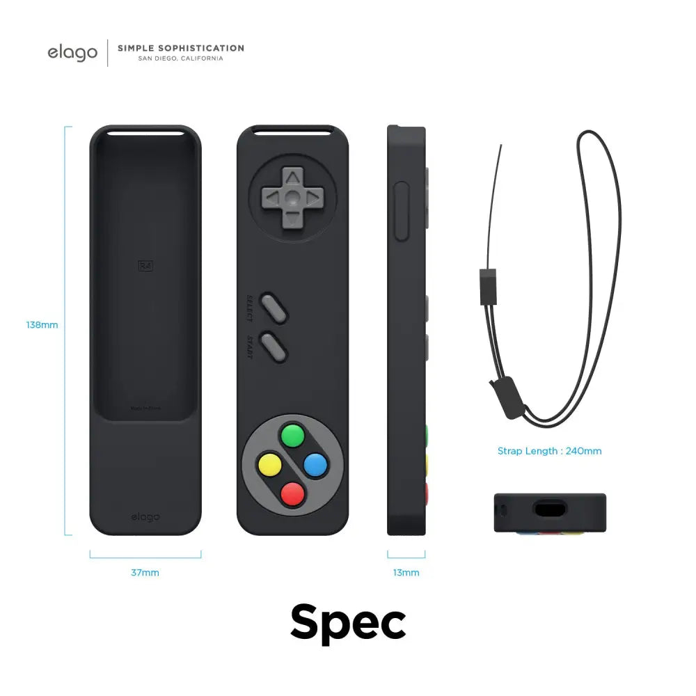 Elago Apple TV Siri Remote R4 2021 Case - Black Accessories > Mobiles & Tablets > Mobiles > Screen Protectors & Covers