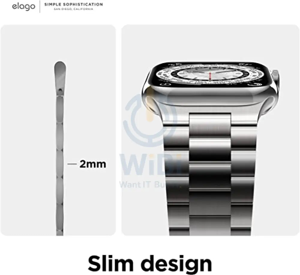 Elago Apple Watch 42/44/45mm/Ultra Metal Band - Silver Accessories > Smart Watches > Straps