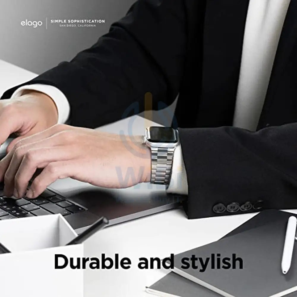 Elago Apple Watch 42/44/45mm/Ultra Metal Band - Silver Accessories > Smart Watches > Straps