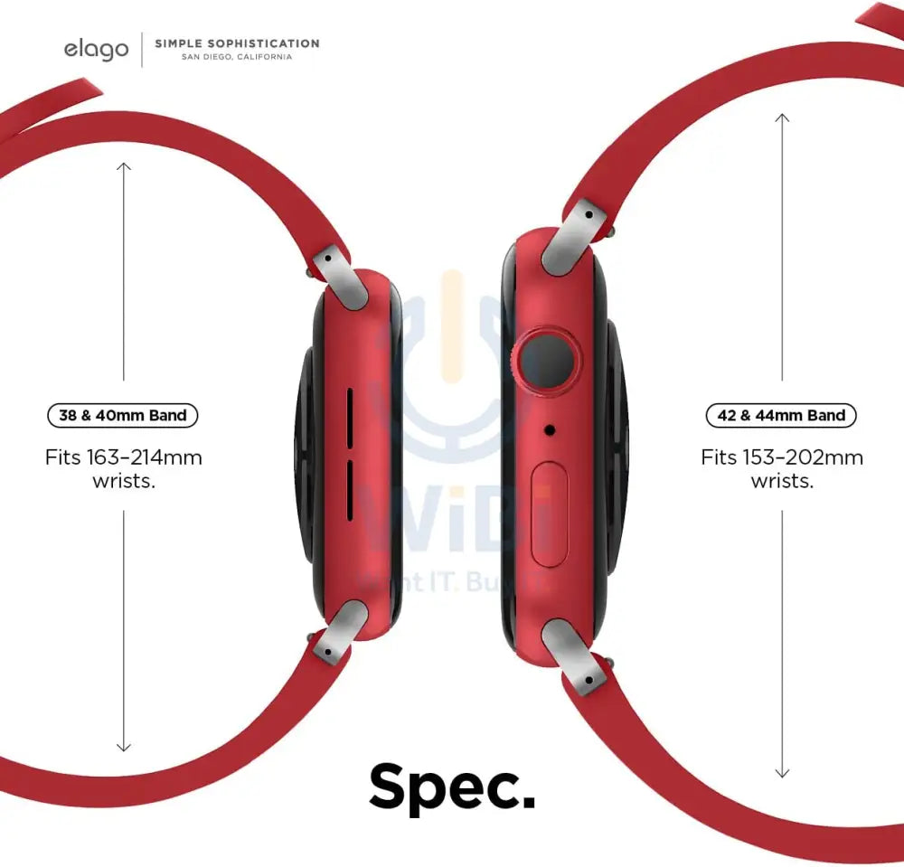 Elago Apple Watch 45/44/42mm/Ultra Premium Fluoro Rubber Strap - Red Accessories > Smart Watches