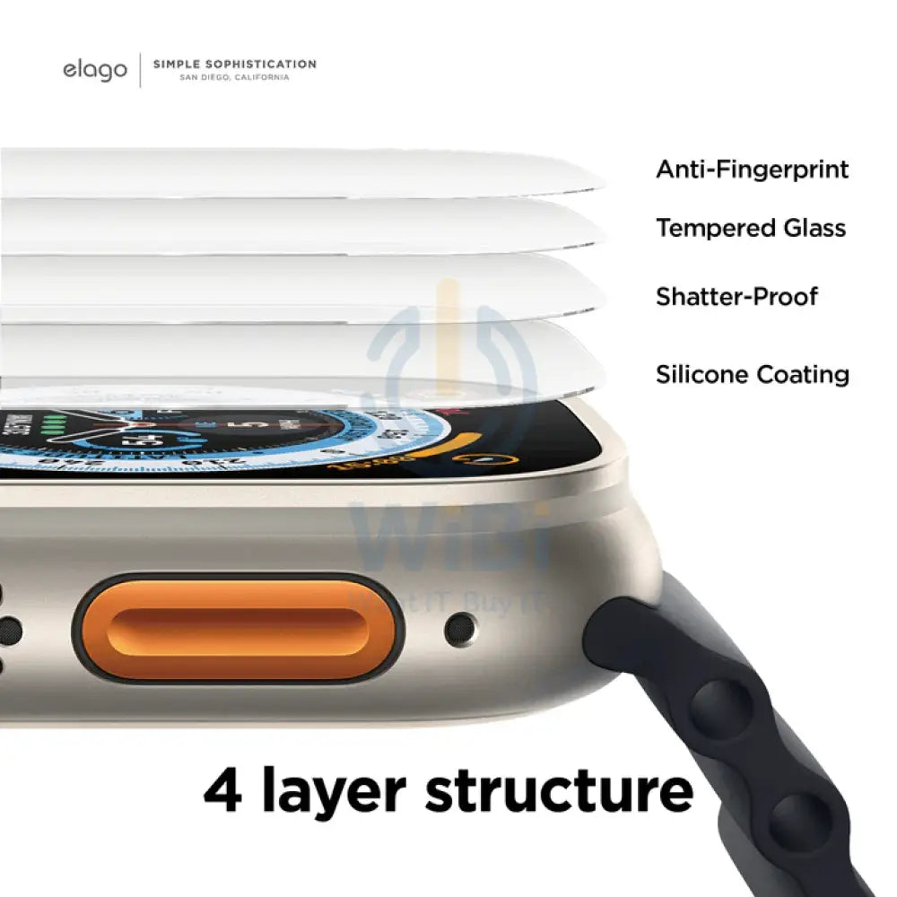 Elago Apple Watch Ultra Tempered Glass Screen Protector - Clear Accessories > Smart Watches