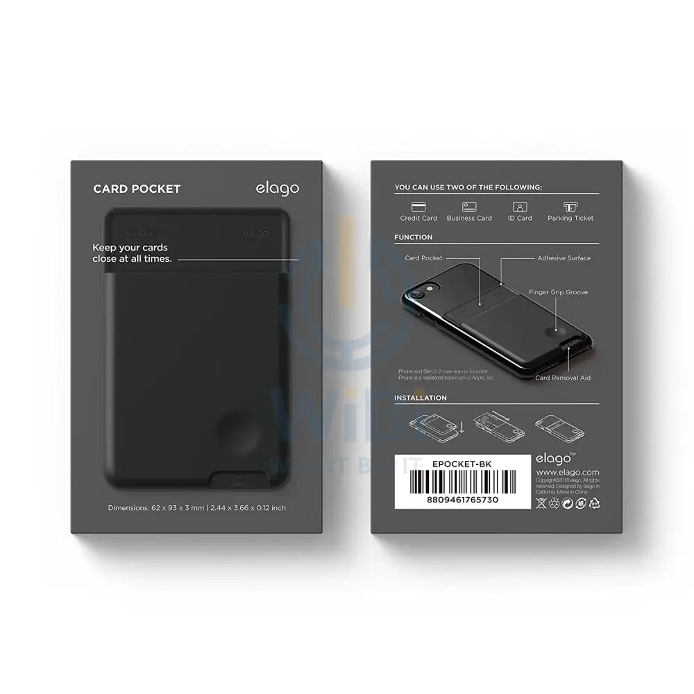 Elago Card Pocket - Black Accessories > Mobiles & Tablets