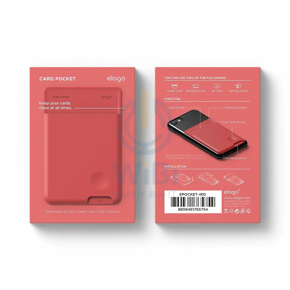 Elago Card Pocket - Italian Rose Accessories > Mobiles & Tablets