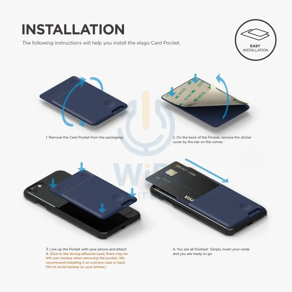 Elago Card Pocket - Jean Indigo Accessories > Mobiles & Tablets