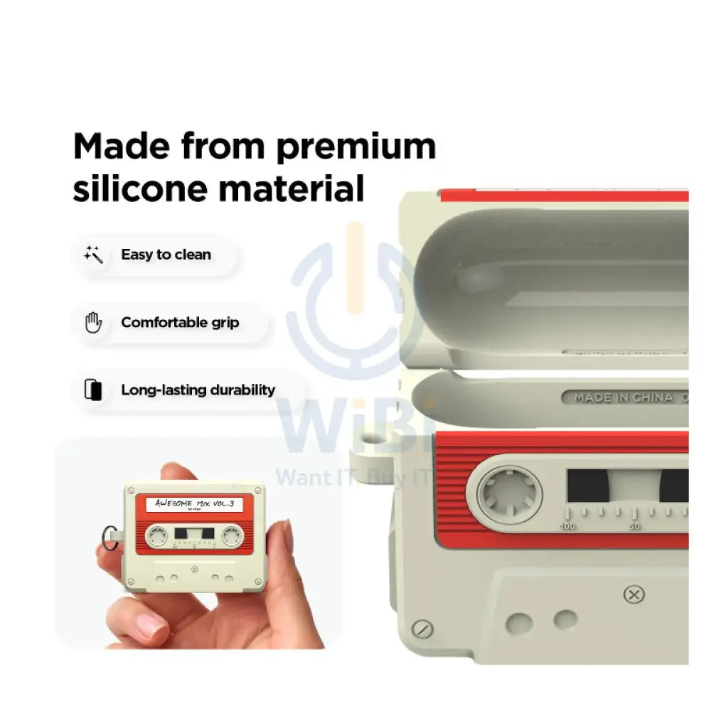Elago Cassette Tape Classic Hang Case For Apple AirPods Pro 3 - White/Red Accessories > Headphones > Covers & Cases