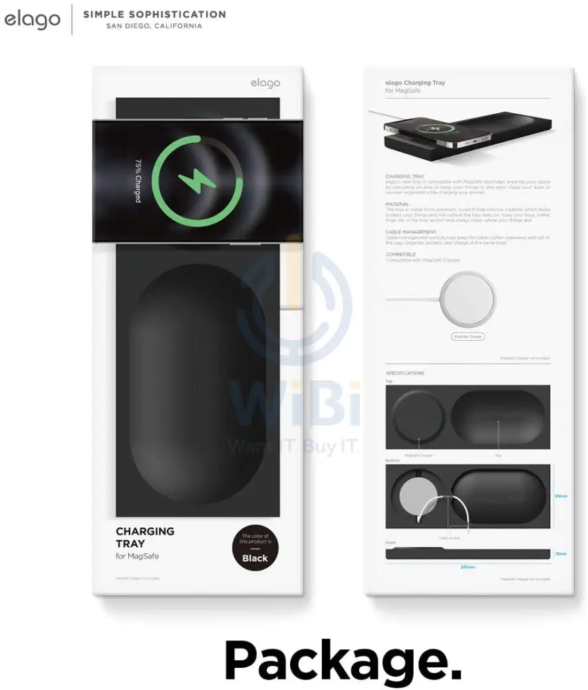 Elago Charging Tray for MagSafe - Black Accessories > Mobiles & Tablets > Mobiles > Mobile Holder / Stands