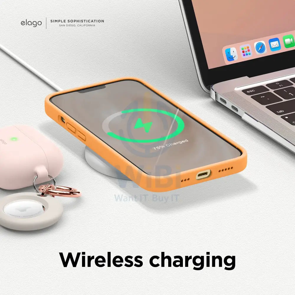 Elago iPhone 13 Pro Soft Silicone Case - Orange Accessories > Mobiles & Tablets > Mobiles > Screen Protectors & Covers