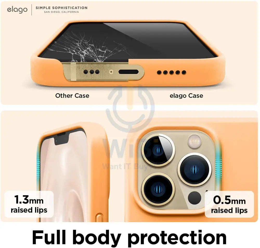 Elago iPhone 13 Pro Soft Silicone Case - Orange Accessories > Mobiles & Tablets > Mobiles > Screen Protectors & Covers