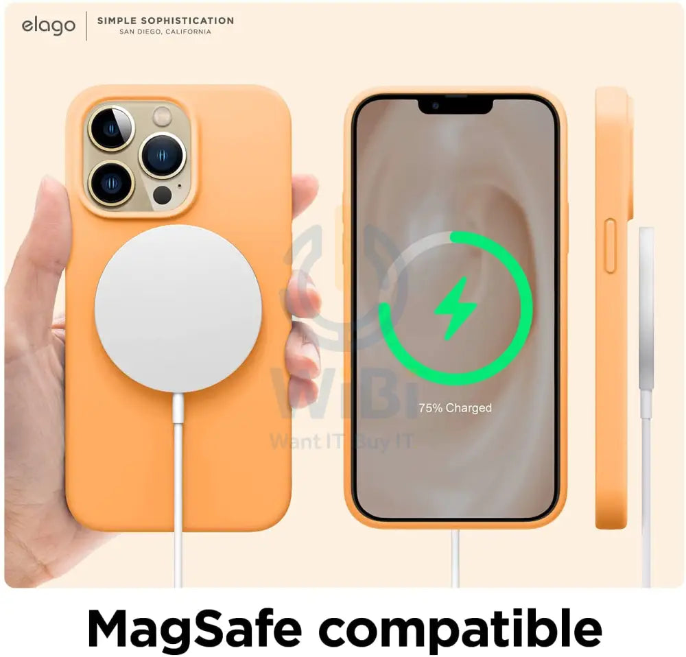 Elago iPhone 13 Pro Soft Silicone Case - Orange Accessories > Mobiles & Tablets > Mobiles > Screen Protectors & Covers
