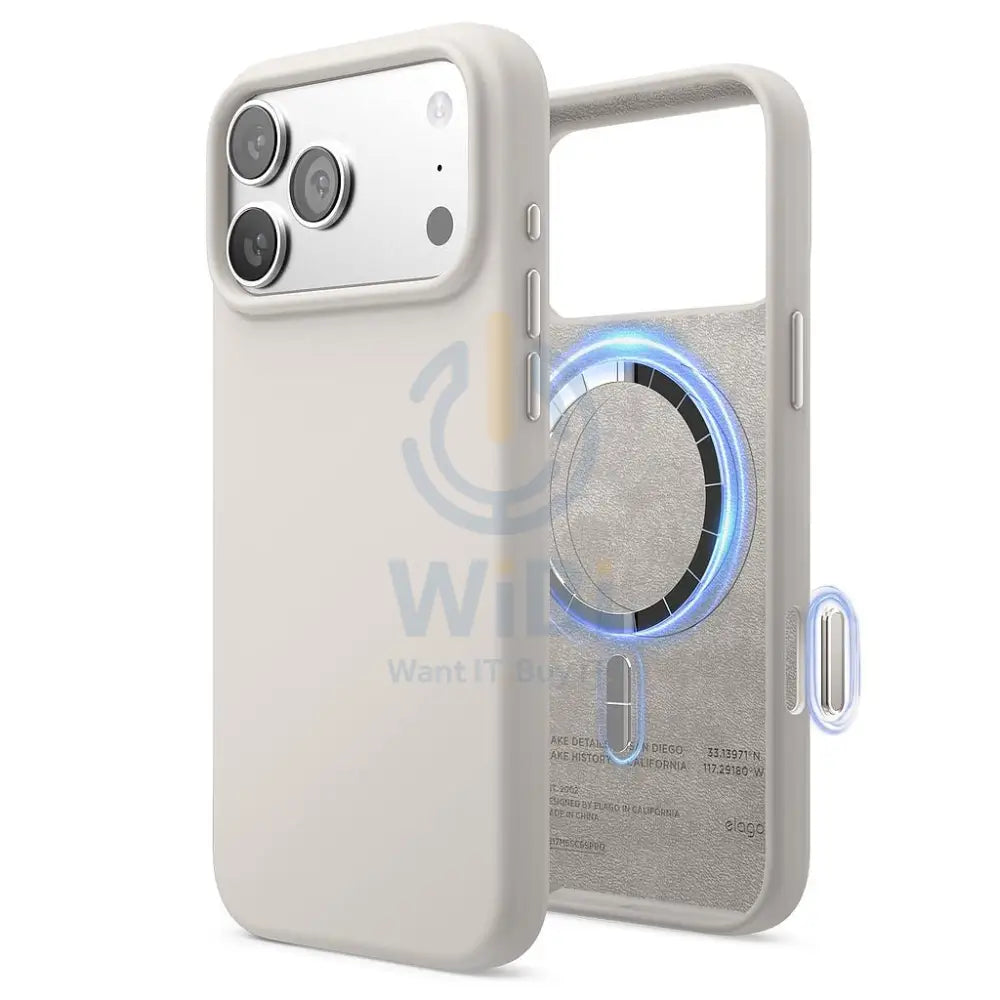 Elago iPhone 17 Pro Max Magnetic Silicone Case (Camera Control Key Included) - Stone Accessories > Mobiles & Tablets >