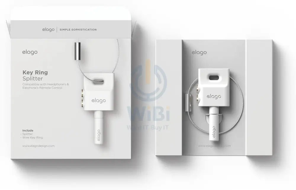 Elago Key Ring AUX Splitter for Headphones & Earphones - White Accessories > Other Peripherals