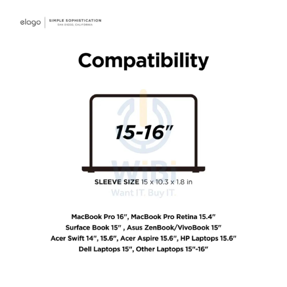 إلاجو لابتوب 15'' - 16'' كم جيب - رمادي اكسسوارات > حقيبة