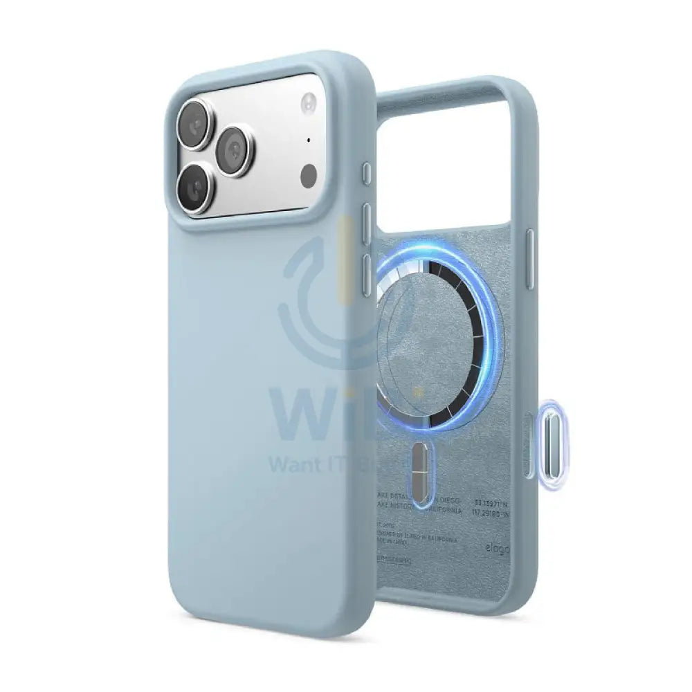 Elago Magnetic Silicone Case (Camera Control Key Included) For Apple iPhone 17 Pro Max - Sky Blue Accessories > Mobiles