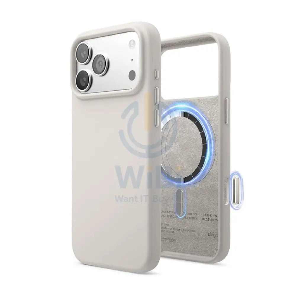 Elago Magnetic Silicone Case (Camera Control Key Included) For Apple iPhone 17 Pro Max - Stone Accessories > Mobiles &