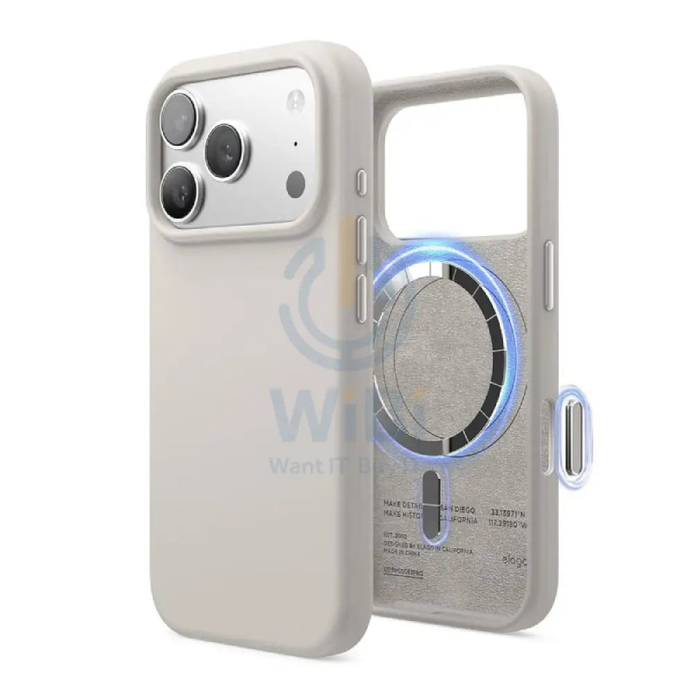 Elago Magnetic Silicone Case (Camera Control Key Included) For Apple iPhone 17 Pro - Stone Accessories > Mobiles &