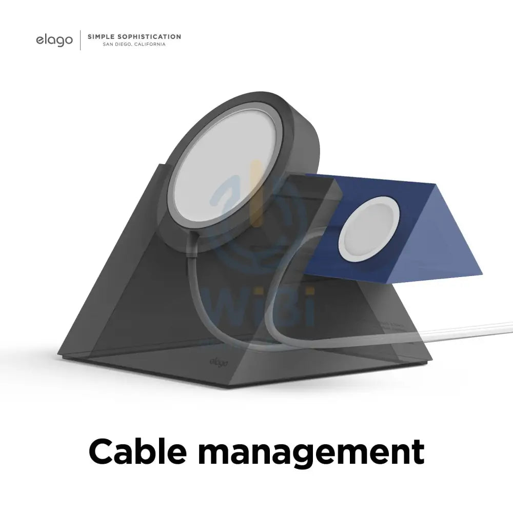 Elago MagSafe Charging MS5 Duo (Compatible with MagSafe Charger & Apple Watch Charger) - Dark Grey / Jean Indigo - Dark