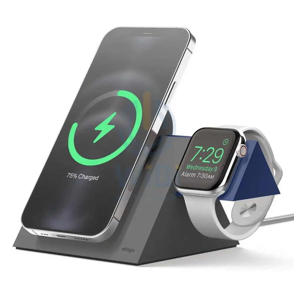 Elago MagSafe Charging MS5 Duo (Compatible with MagSafe Charger & Apple Watch Charger) - Dark Grey / Jean Indigo - Dark