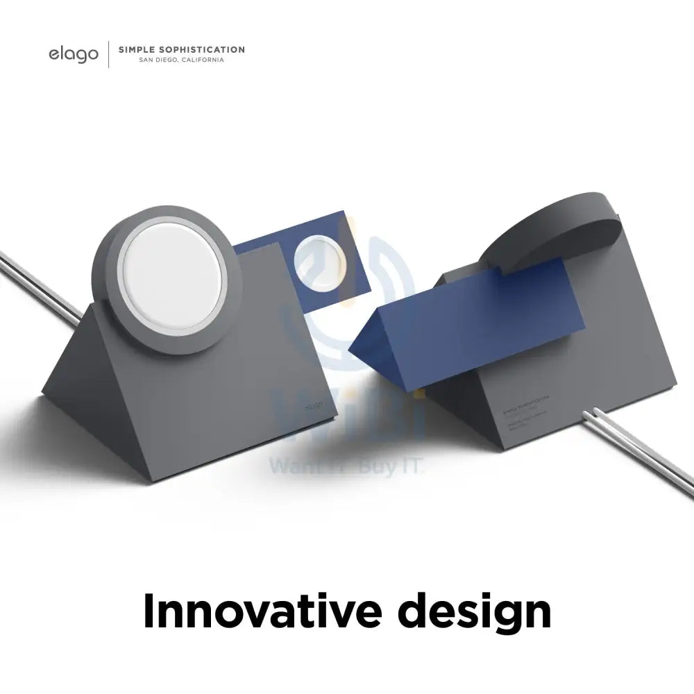 Elago MagSafe Charging MS5 Duo (Compatible with MagSafe Charger & Apple Watch Charger) - Dark Grey / Jean Indigo - Dark