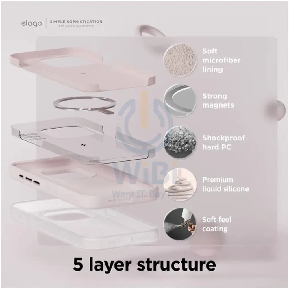 Elago MagSafe Magnetic Silicone Case - Apple iPhone 15 Pro / Lovely Pink Accessories > Mobiles & Tablets > Mobiles >