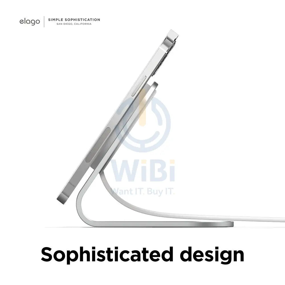 Elago MS3 Aluminum Charging Stand for MagSafe - Silver Accessories > Mobiles & Tablets > Mobiles > Mobile Holder